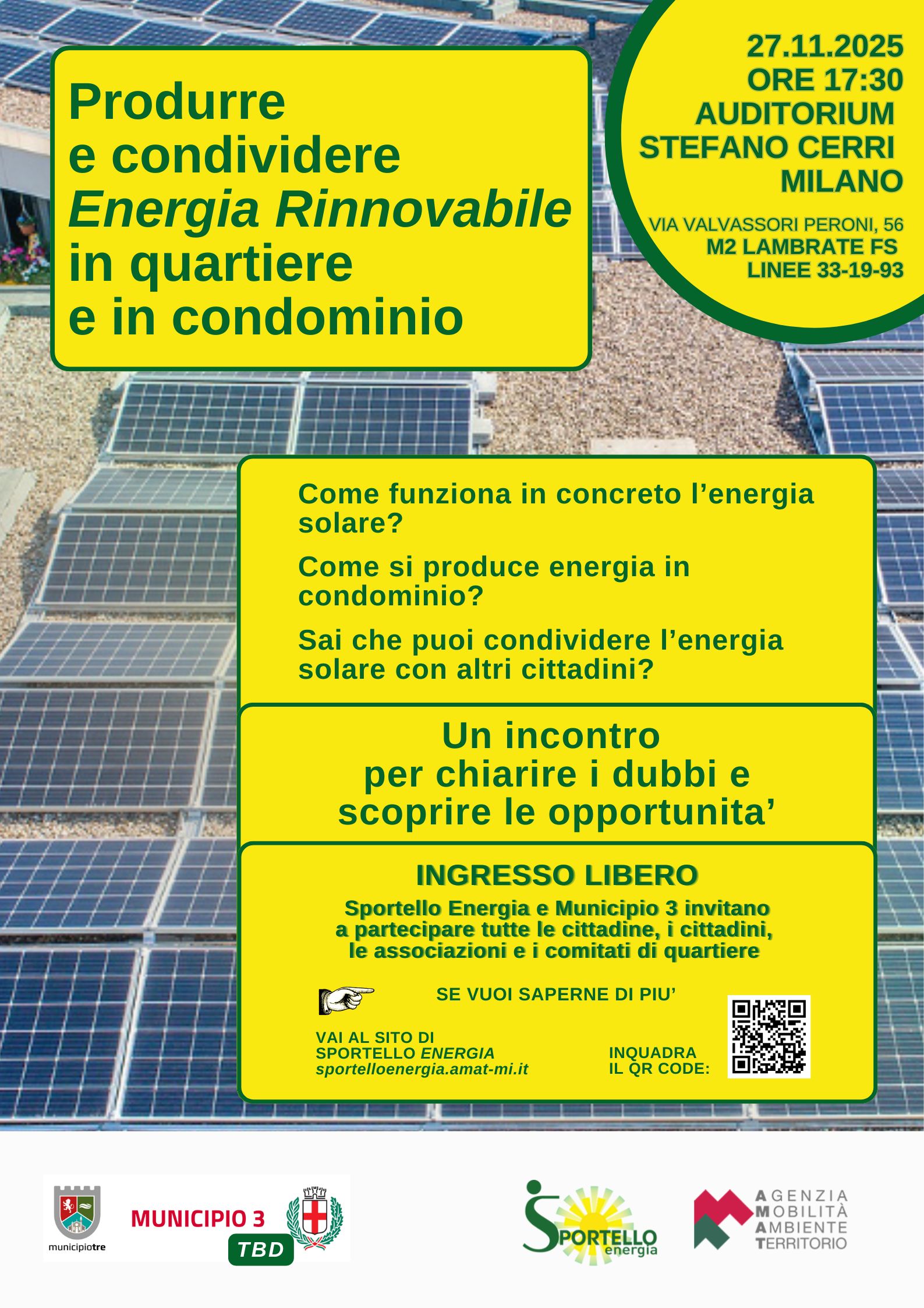 Produrre e Condividere Energia Rinnovabile Municipio 3 | Sportello Energia