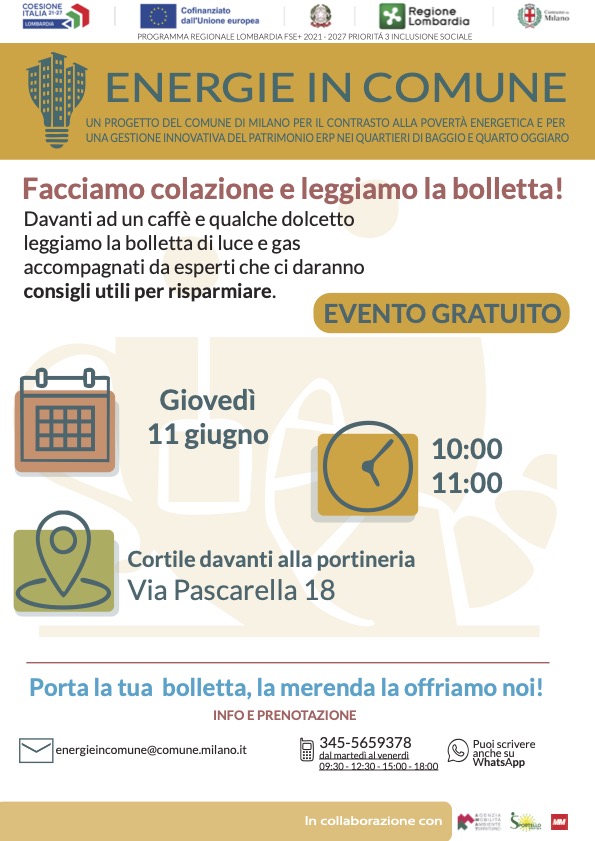 Colazione illuminante 11 giugno 2026. Energie in Comune | Sportello Energia