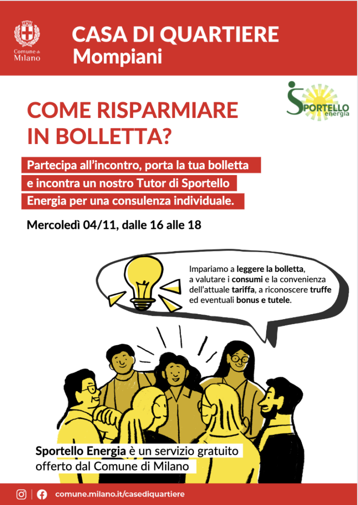 Sportello Energiua casa di Quartiere Mompiani